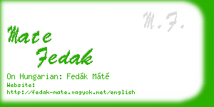mate fedak business card