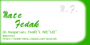 mate fedak business card